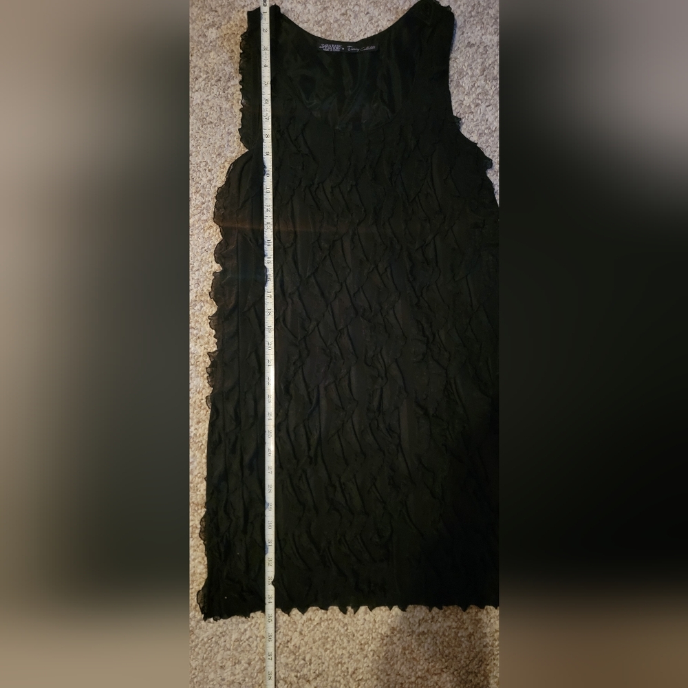 Zara Black Ruffled Mini Dress - Picture 4 of 14